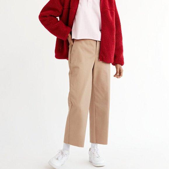 Aritzia Pants - Aritzia TNA The Skater Pant Tan Wide Leg Raw Hem Pant Size 4